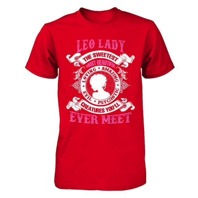 Leo Lady The Sweetest Most Beautiful Love Amazing-T-Shirt & Hoodie-Premium T-Shirt-Red