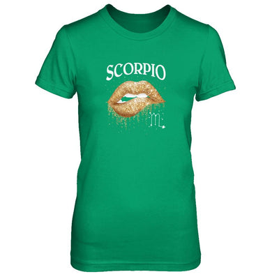 Scorpio Zodiac October November Birthday Gift Golden Lipstick-T-Shirt & Tank Top-Women's T-Shirt-Irish Green