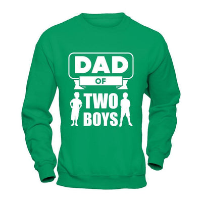 Dad Of Two Boys-T-Shirt & Hoodie-Crewneck Sweatshirt-Irish Green
