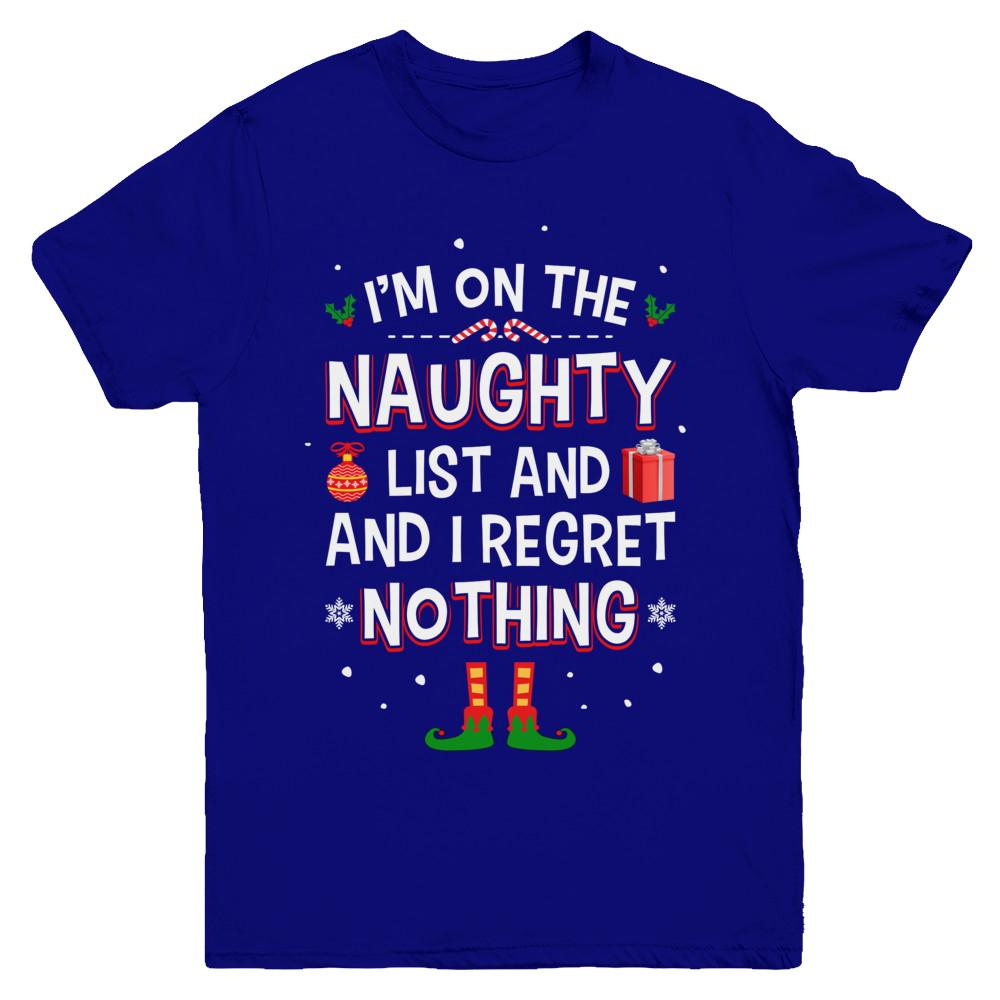 I'm On The Naughty List Funny Christmas Youth-Youth Shirt-Youth T-Shirt-Navy