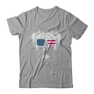 Boxer Dog American Flag Glasses 4Th Of July-T-Shirt & Hoodie-Classic T-Shirt-Sport Grey