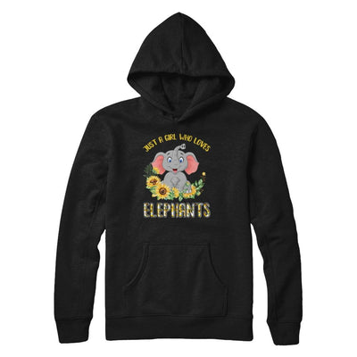 Just A Girl Who Loves Elephants And Sunflowers-T-Shirt & Hoodie-Pullover Hoodie-Black