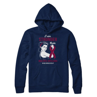 I Am Stronger Than Multiple Myeloma Awareness Support-T-Shirt & Hoodie-Pullover Hoodie-Navy