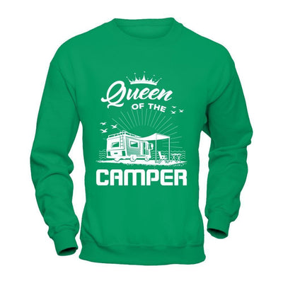 Queen Of The Camper-T-Shirt & Hoodie-Crewneck Sweatshirt-Irish Green