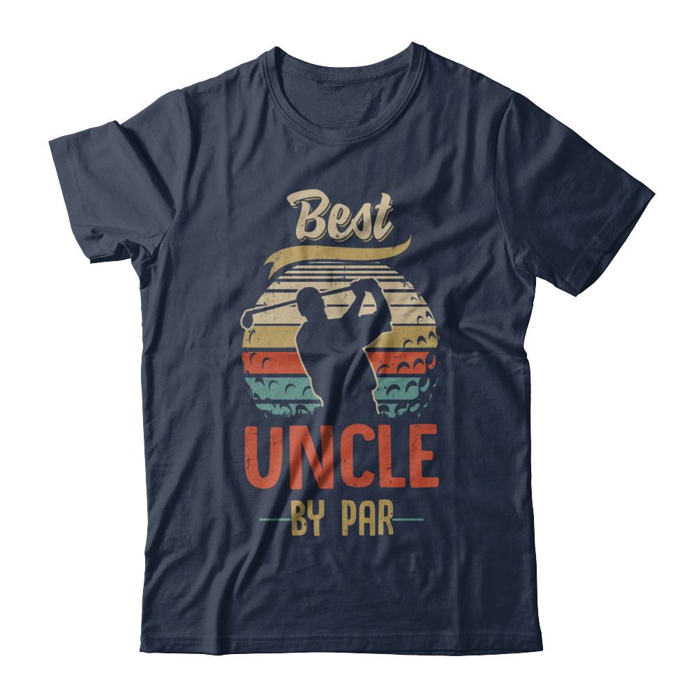 Vintage Best Uncle By Par Fathers Day Funny Golf Gift-T-Shirt & Hoodie-Classic T-Shirt-Navy
