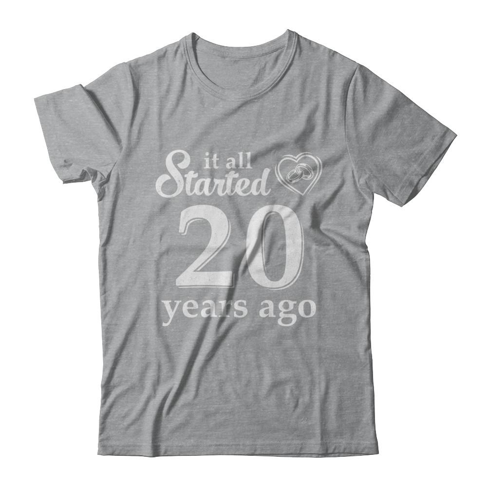 20Th Wedding Anniversary Married Couples 2001 Husband Wife-T-Shirt & Hoodie-Classic T-Shirt-Sport Grey