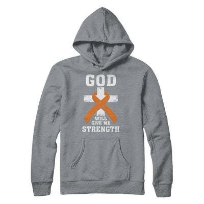 God Will Give Me Strength Orange Awareness Ribbon Gift-T-Shirt & Hoodie-Pullover Hoodie-Light Steel