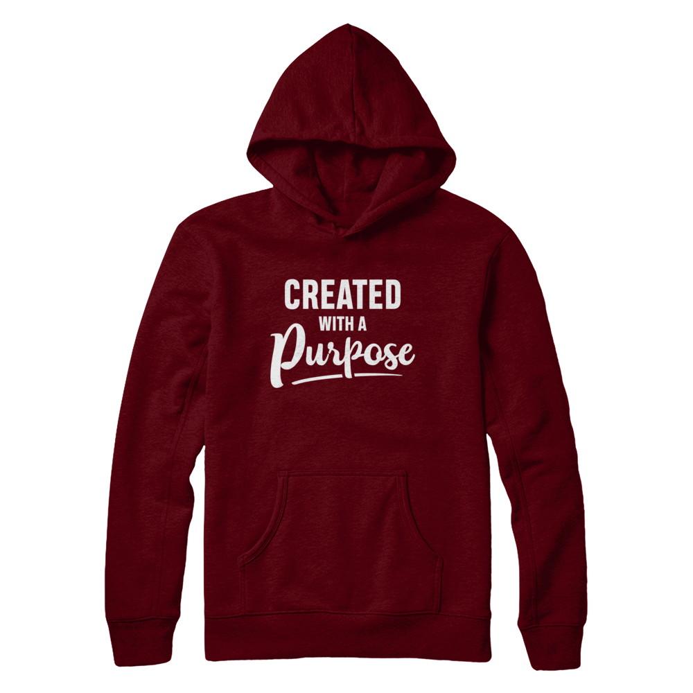 Created With A Purpose-T-Shirt & Hoodie-Pullover Hoodie-Maroon