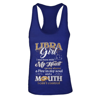 I'm A Libra Girl Lipstick September October Funny Zodiac Birthday-T-Shirt & Tank Top-Women's Ideal Racerback Tank-Royal