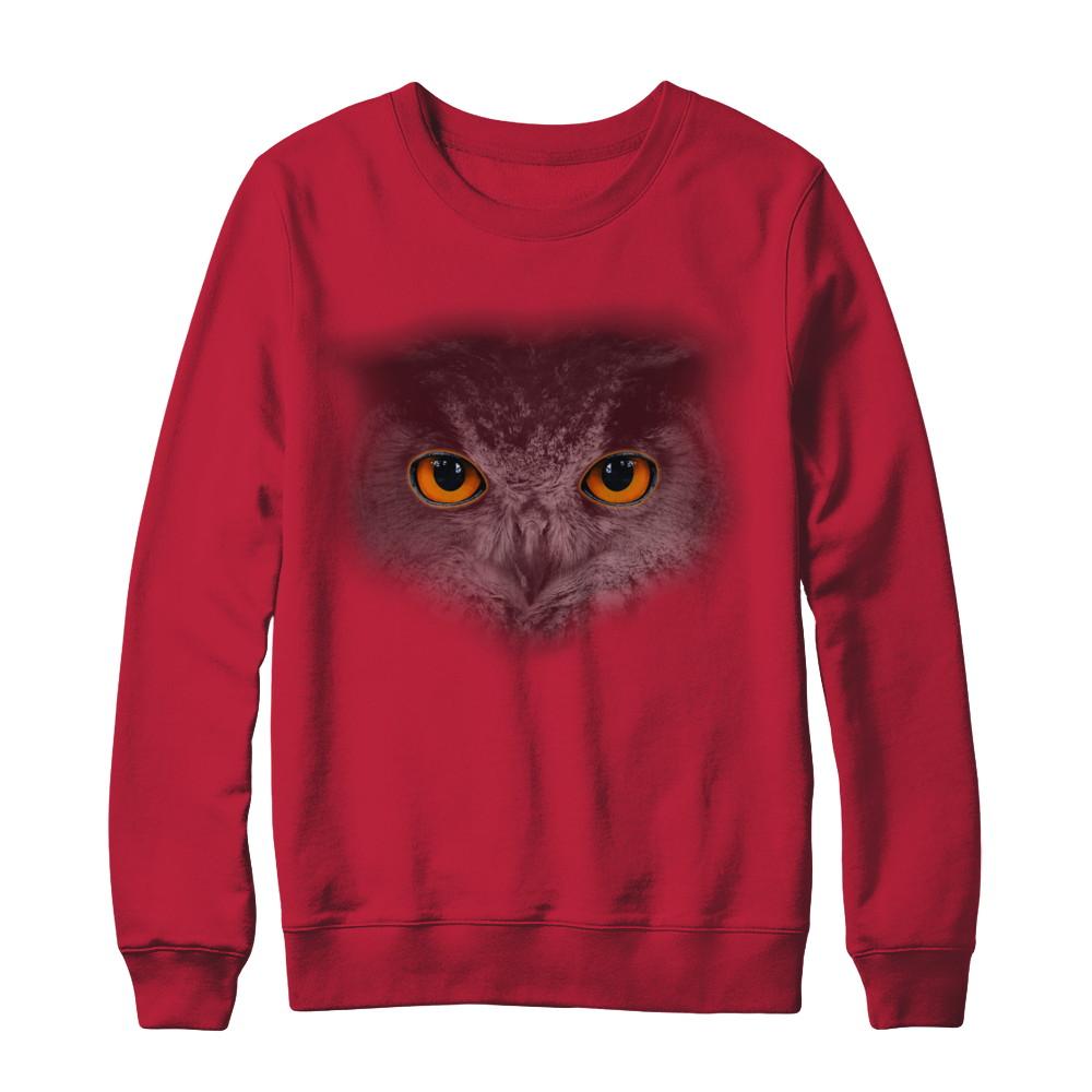 Cool Owl Happy Halloween-T-Shirt & Sweatshirt-Crewneck Sweatshirt-Red