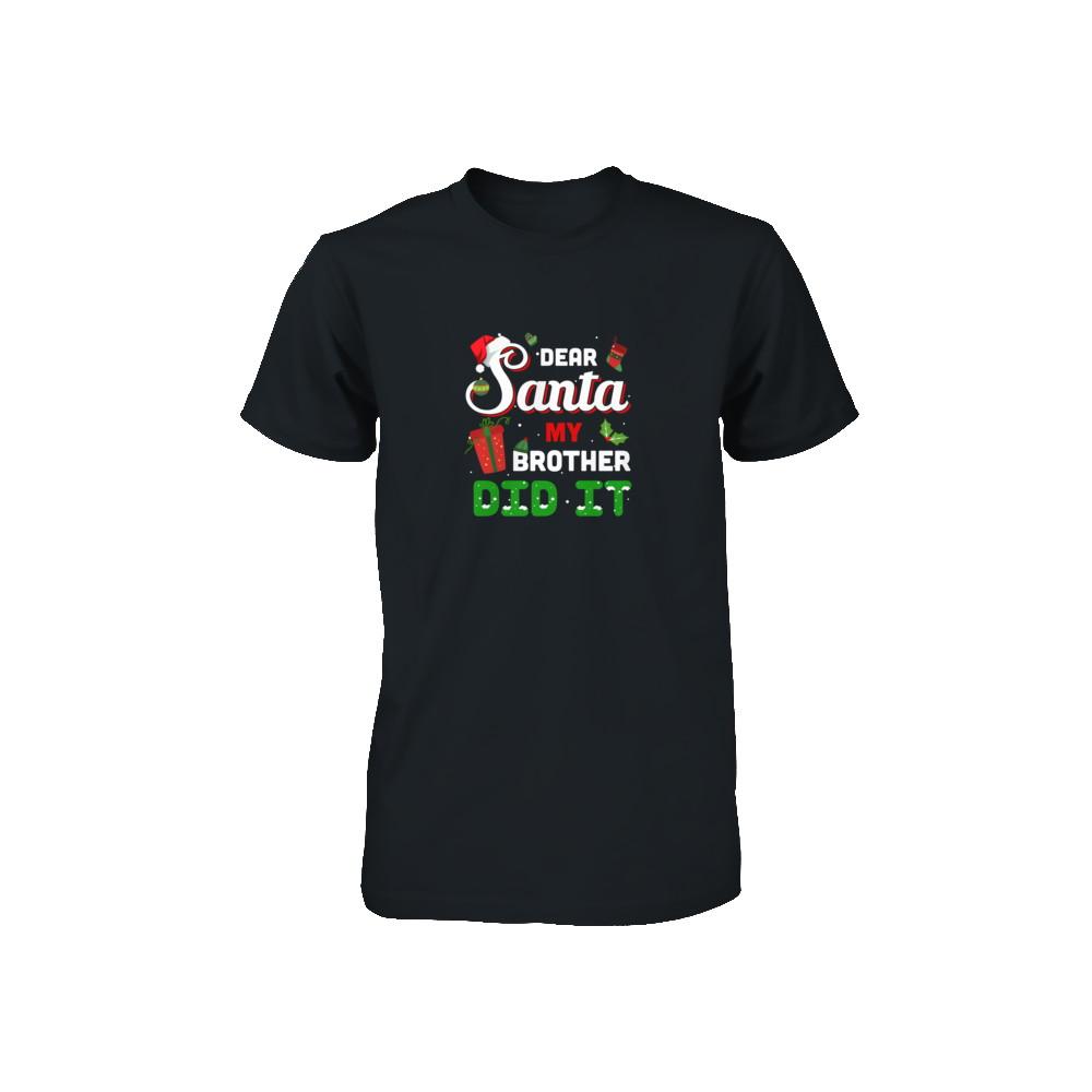 Dear Santa My Brother Did It Christmas-Youth Shirt-Toddler T-Shirt-Black