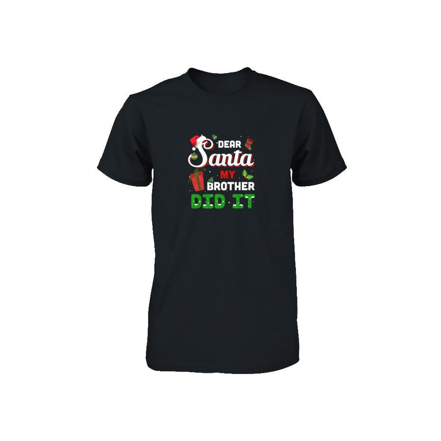 Dear Santa My Brother Did It Christmas-Youth Shirt-Toddler T-Shirt-Black