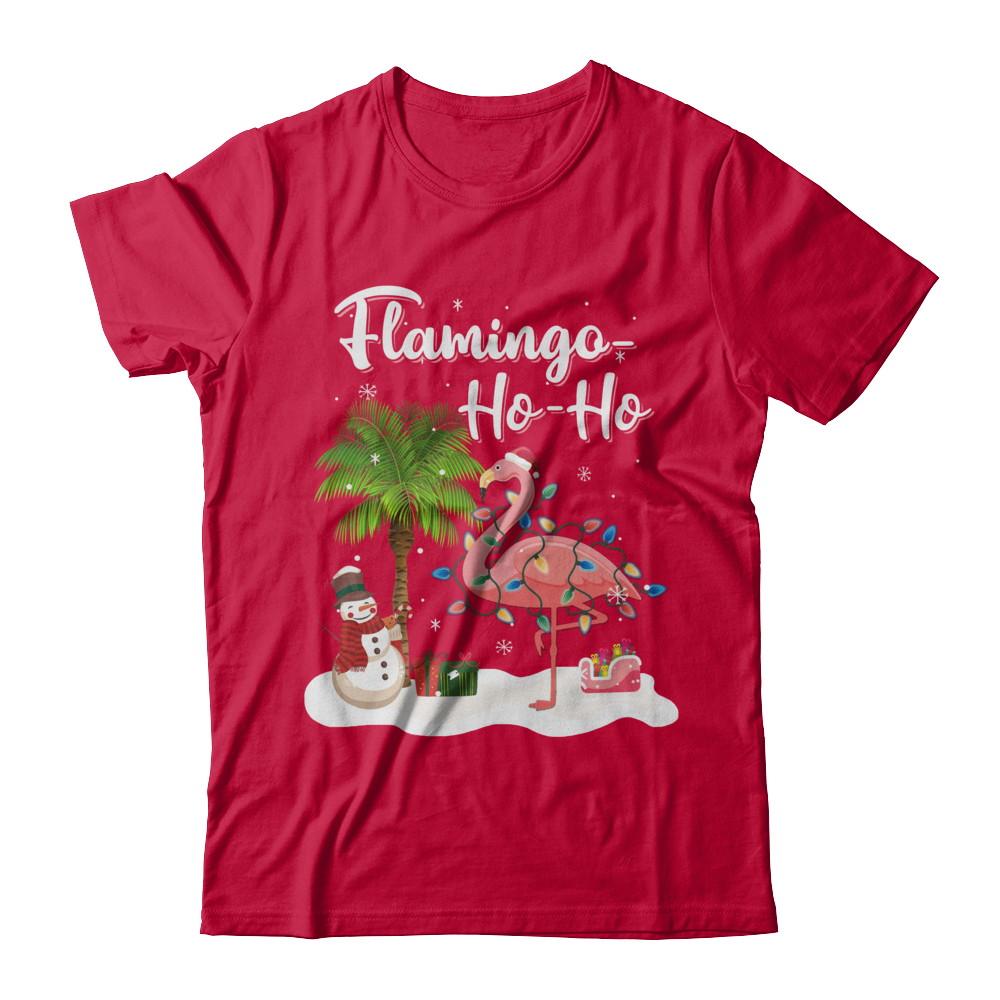 Flamingo Ho Ho Merry Christmas Gifts-T-Shirt & Hoodie-Classic T-Shirt-Red