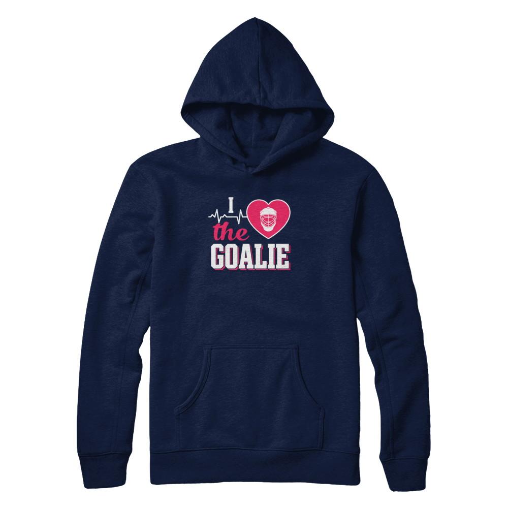 I Love The Goalie Soccer Hockey Goal Keeper-T-Shirt & Tank Top-Pullover Hoodie-Navy