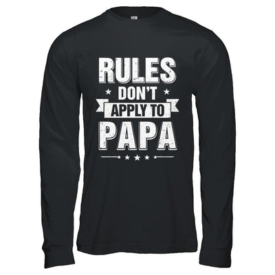 Grandfather Rules Don't Apply To Papa-T-Shirt & Hoodie-Long Sleeve T-Shirt-Black