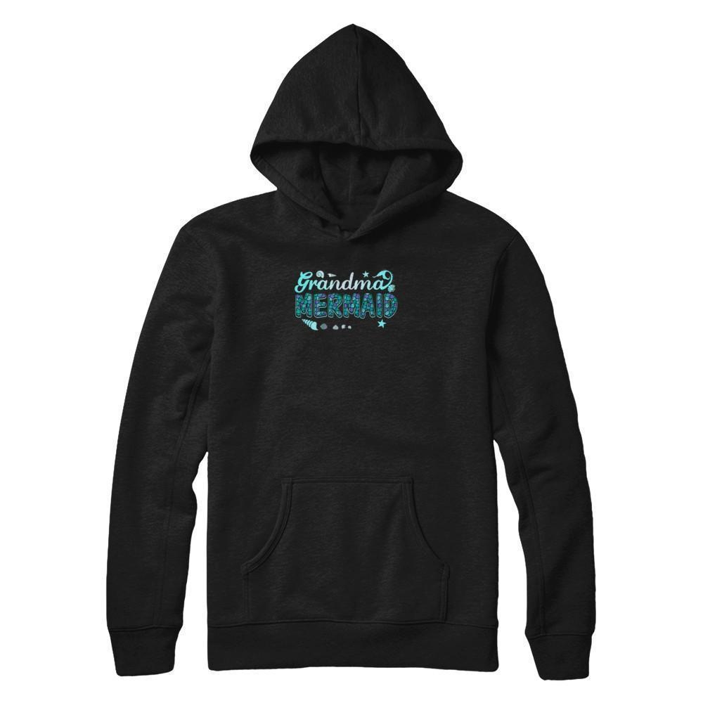 Grandma Mermaid-T-Shirt & Tank Top-Pullover Hoodie-Black