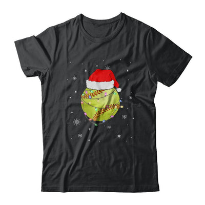 Santa Hat Softball Christmas Gifts-T-Shirt & Sweatshirt-Classic T-Shirt-Black