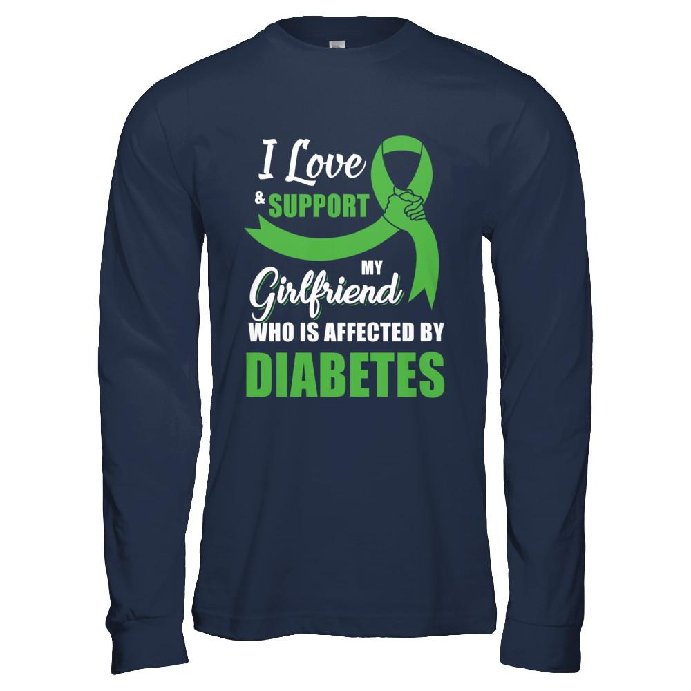 Lymphoma Awareness Support Green Girlfriend Boyfriend-T-Shirt & Hoodie-Long Sleeve T-Shirt-Navy