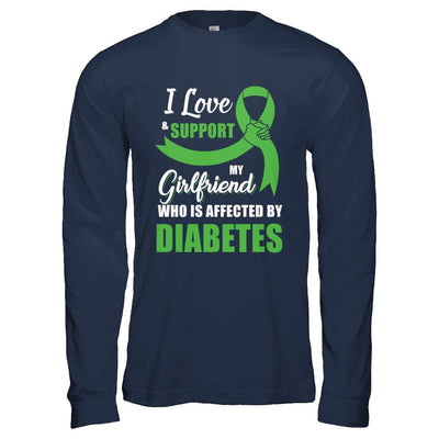 Lymphoma Awareness Support Green Girlfriend Boyfriend-T-Shirt & Hoodie-Long Sleeve T-Shirt-Navy