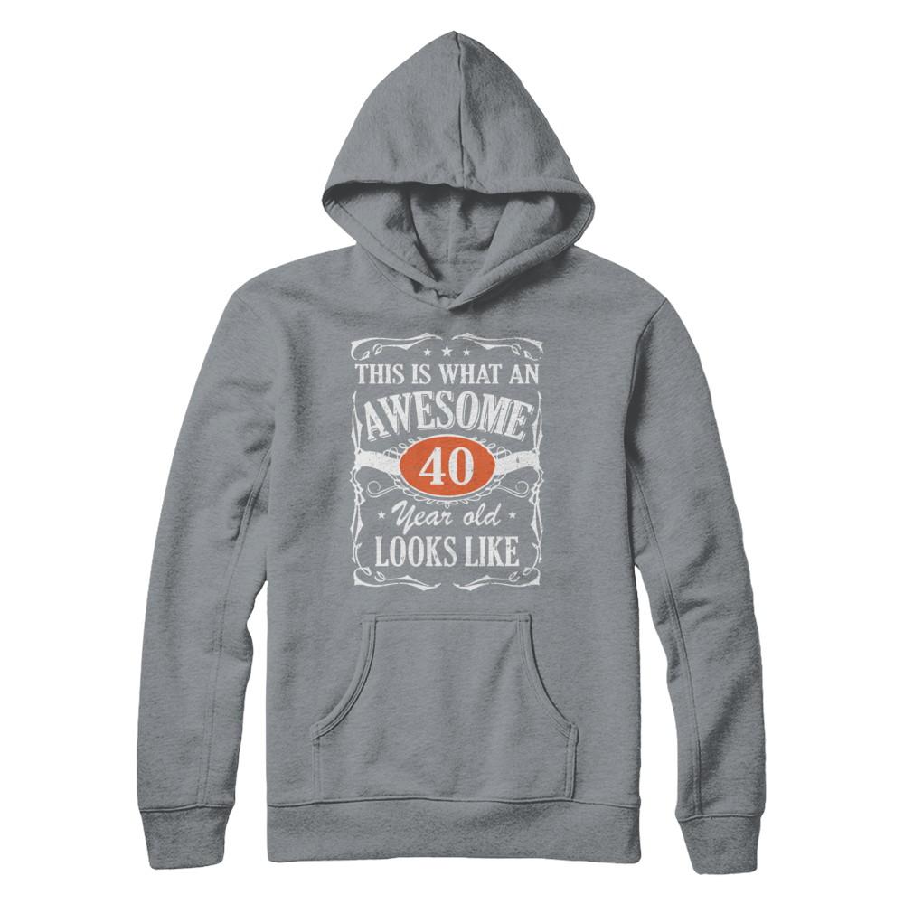 Vintage This Is What An Awesome 40 Year Old 1981 Birthday-T-Shirt & Hoodie-Pullover Hoodie-Light Steel