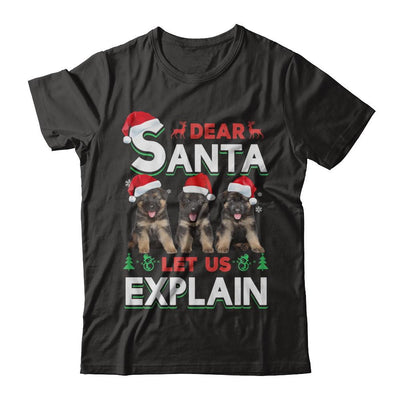 Dear Santa Funny German Shepherd Puppies Christmas Gift-T-Shirt & Hoodie-Premium T-Shirt-Black