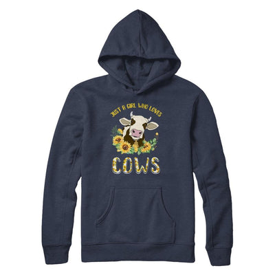 Just A Girl Who Loves Cows And Sunflowers-T-Shirt & Hoodie-Pullover Hoodie-Navy