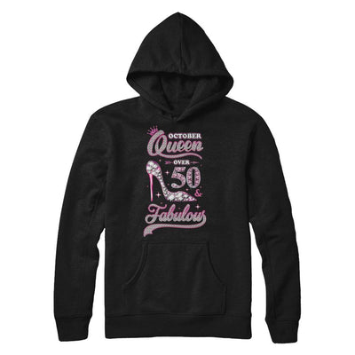 October Queen 50 And Fabulous 1971 50th Years Old Birthday-T-Shirt & Hoodie-Pullover Hoodie-Black