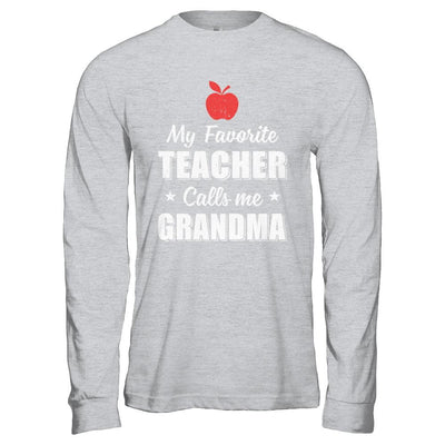 My Favorite Teacher Calls Me Grandma Mothers Day-T-Shirt & Hoodie-Long Sleeve T-Shirt-Sport Grey