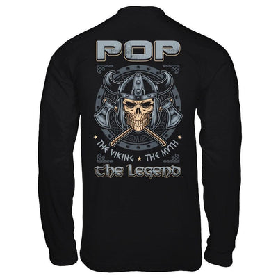 Pop The Viking The Myth The Legend-T-Shirt & Hoodie-Long Sleeve T-Shirt-Black
