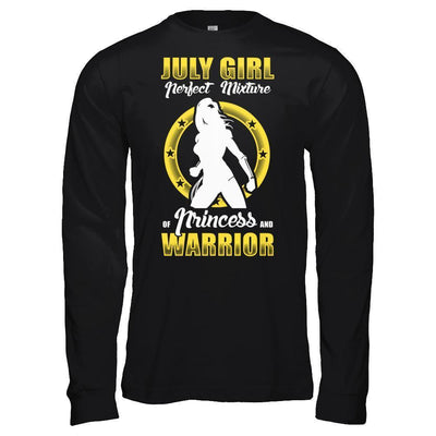 July Girl Perfect Mixture Of Princess And Warrior-T-Shirt & Hoodie-Long Sleeve T-Shirt-Black