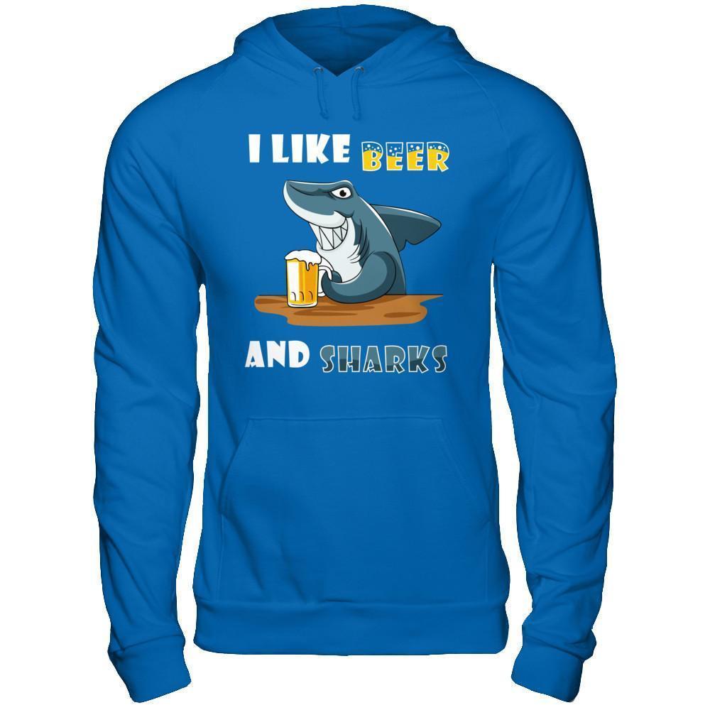 I Like Beer And Sharks-T-Shirt & Hoodie-Pullover Hoodie-Royal