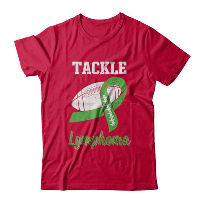 Football Survivor Tackle Green Lymphoma Awareness-T-Shirt & Hoodie-Classic T-Shirt-Red