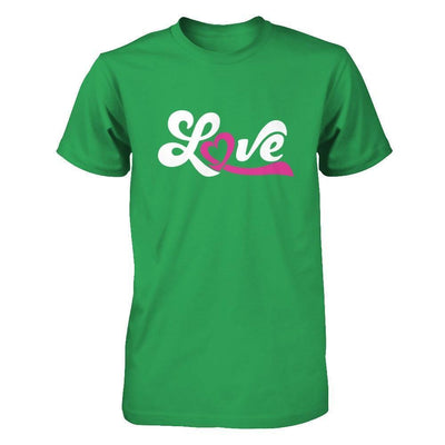 Love Pink Awareness Ribbon-T-Shirt & Hoodie-Premium T-Shirt-Kelly Green