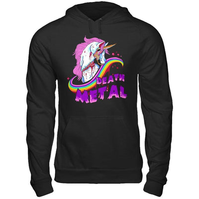 Zombie Unicorn Death Metal Rocker-T-Shirt & Hoodie-Pullover Hoodie-Black