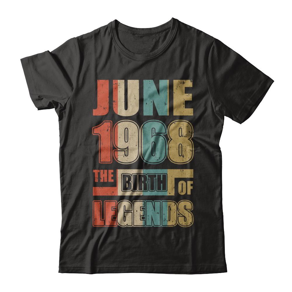 Vintage Retro June 1968 Birth Of Legends 54th Birthday