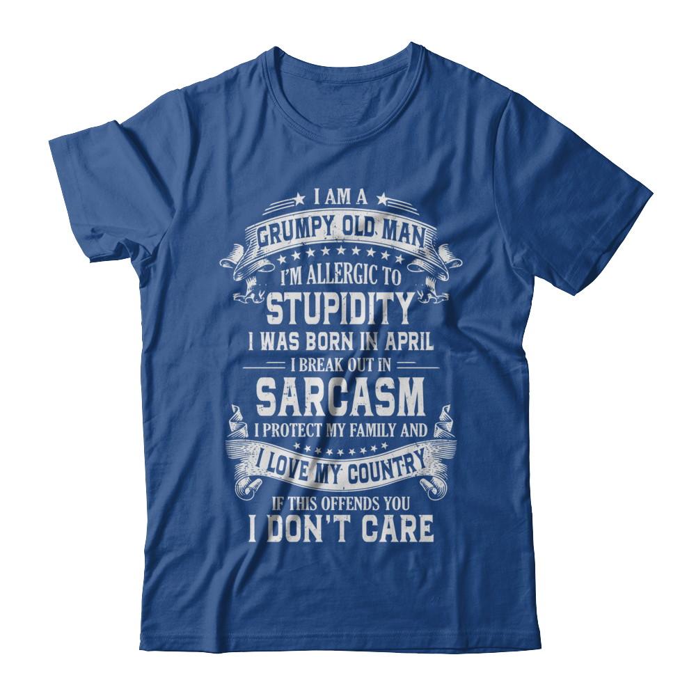 I Am A Grumpy Old Man I Was Born In April Birthday-T-Shirt & Hoodie-Classic T-Shirt-Royal