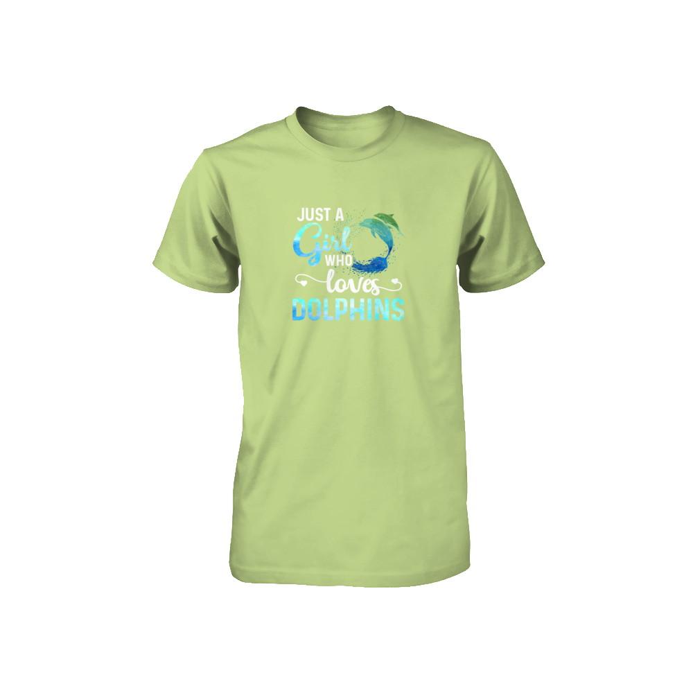 Just A Girl Who Loves Dolphins Youth-Youth Shirt-Toddler T-Shirt-Key Lime
