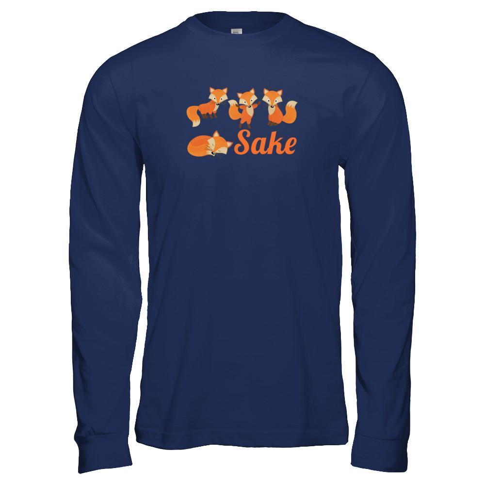 Cute Colorful For Fox Sake-T-Shirt & Tank Top-Long Sleeve T-Shirt-Navy