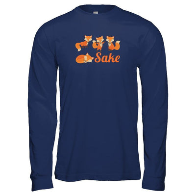 Cute Colorful For Fox Sake-T-Shirt & Tank Top-Long Sleeve T-Shirt-Navy