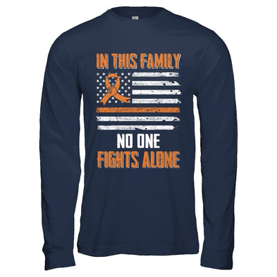 In This Family No One Fights Alone Multiple Sclerosis-T-Shirt & Hoodie-Long Sleeve T-Shirt-Navy