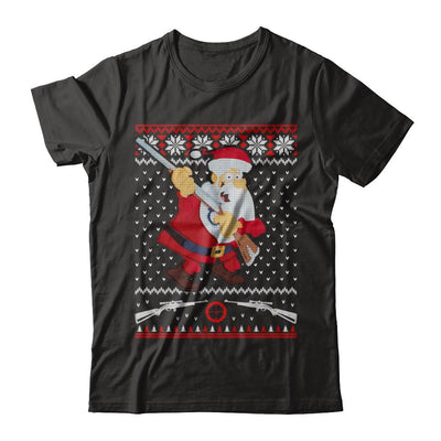 Santa Gun Hunting Ugly Christmas Sweater Funny-T-Shirt & Sweatshirt-Classic T-Shirt-Black