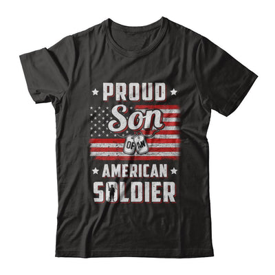 Proud Son Of A Soldier Army Dad Mom Veteran-T-Shirt & Hoodie-Classic T-Shirt-Black