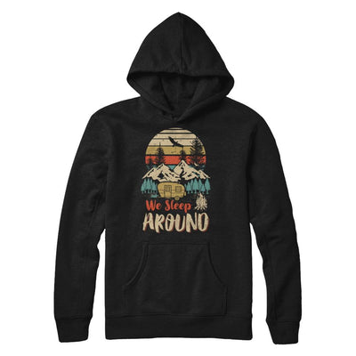 Vintage We Sleep Around Funny Husband Wife Camping-T-Shirt & Hoodie-Pullover Hoodie-Black