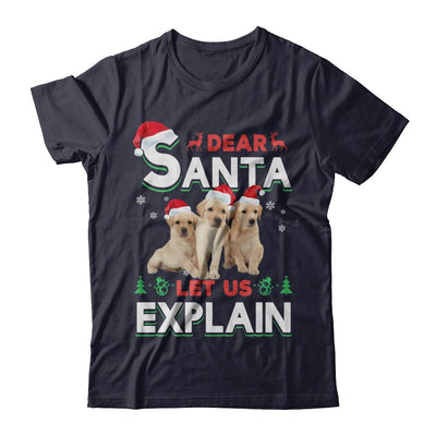 Dear Santa Funny Yellow Labrador Puppies Christmas Gift-T-Shirt & Hoodie-Premium T-Shirt-Midnight Navy