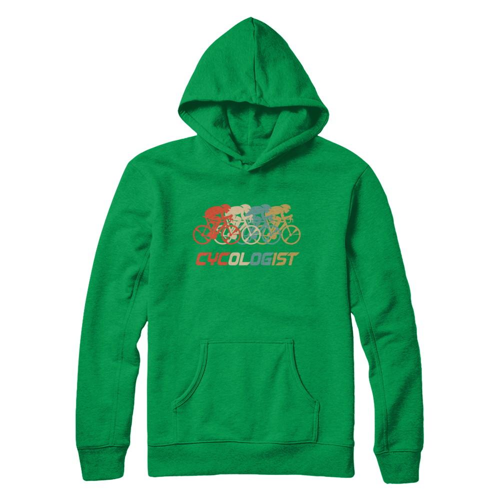 Vintage Cycologist Bicycle Funny Cycling-T-Shirt & Hoodie-Pullover Hoodie-Irish Green