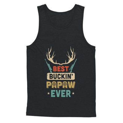 Vintage Best Buckin' PaPaw Ever Deer Hunting-T-Shirt & Hoodie-Unisex Tank-Black