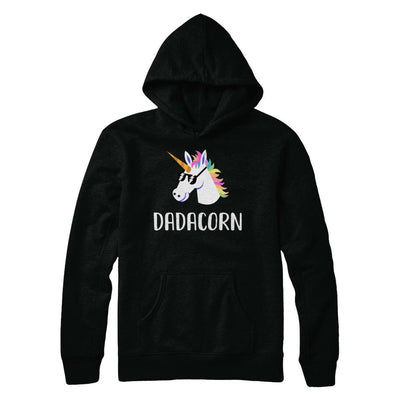 Unicorn Dad And Baby Dadacorn Daddy Fathers Day Gift-T-Shirt & Hoodie-Pullover Hoodie-Black