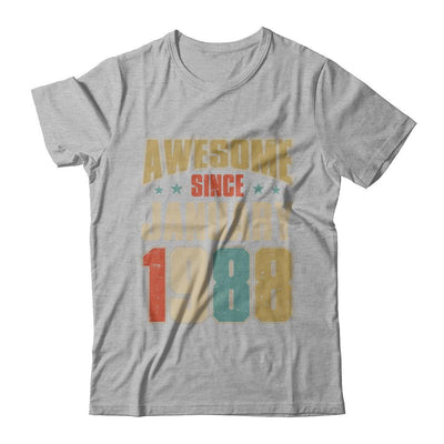 Vintage Retro Awesome Since January 1988 33th Birthday-T-Shirt & Hoodie-Premium T-Shirt-Heather Gray