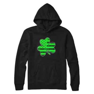 Vintage AMERICAN FLAG Ireland Shamrock St Patricks Day-T-Shirt & Hoodie-Pullover Hoodie-Black