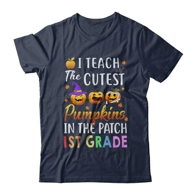 I Teach The Cutest Pumpkins In The Patch 1st Grade Halloween-T-Shirt & Hoodie-Classic T-Shirt-Navy